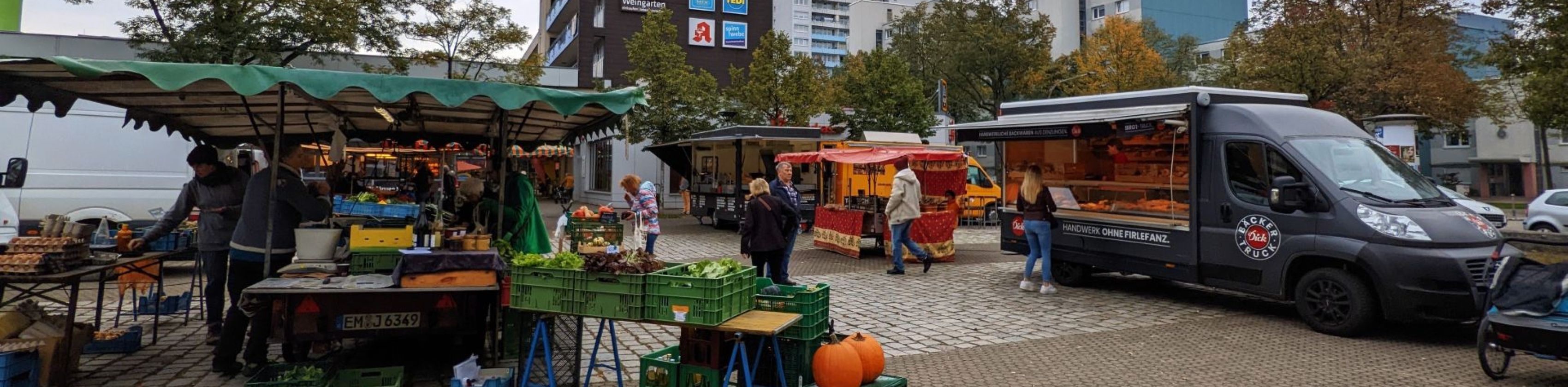 Wochenmarkt Weingarten, © FWTM-Vögtle Wochenmarkt Weingarten, © FWTM-Vögtle
