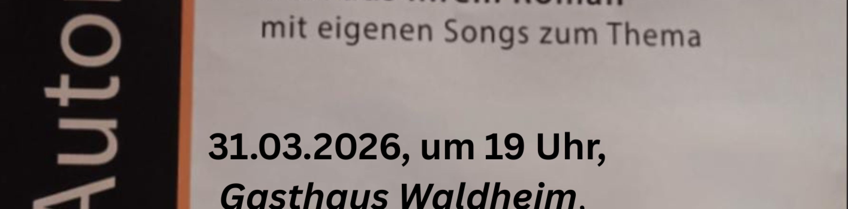 31.03.2026, um 19 Uhr, Gasthof Waldheim, Schauinslandstr. 20, 79100 Freiburg i.Brsg.