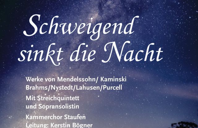 Schweigend sinkt die Nacht - Werke von Mendelssohn/Kaminski Brahms/Nystedt/Lahusen/Purcel